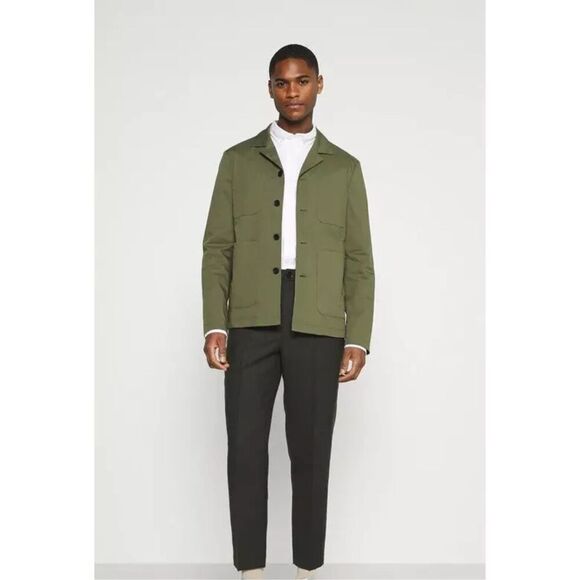 Selected Homme Mens Green Organic Cotton Blend Holdo Hybrid Blazer Jacket 44R - Picture 1 of 15